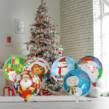 2023 Весела Коледа 18 см Кръгла Топка От Фолио Снежен Дядо Топка на Коледна Елха Коледни Украси За Партита Подаръци