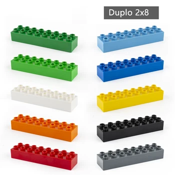 Duplo Тухли 2x8 5 бр./лот САМ Класически Образователни Строителни Блокчета, Съвместими С Lego Големи Тухли пластмасови Играчки За Деца