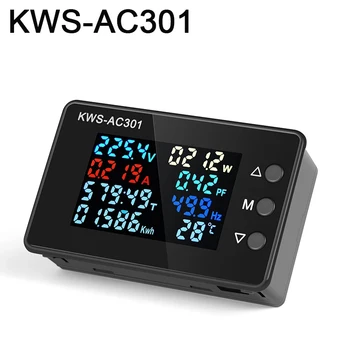 KWS-AC301 Цифров Волтметър ac 50-300 В Напрежение 8 в 1 М Мощност Led Ваттметр ac 0-20/100A Амперметър Детектор Мощност