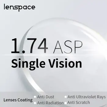 Lenspace 1.74 Single Vision Рецепта CR-39 Смола Асферичните Очила Късогледство Далекогледство Лещи Оптични Лещи