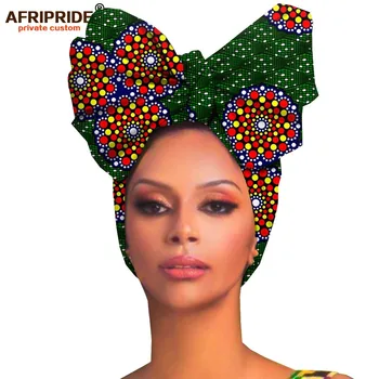 Африкански шапки женски аксесоари за коса африка материал восък е традиционен прическа кърпичка Тюрбан 100% Памук AFRIPRIDE A19H006
