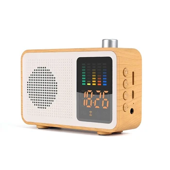 Безжична bluetooth високоговорител portable дървена високоговорител стерео субуфер колоритен, динамичен гама от TF FM радио будилник говорител