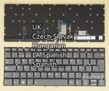 Великобритания чешка република Словашка Унгарската Латинска Испанска клавиатура за Lenovo Yoga 920-13Ikb / Стъкло, Yoga 6 pro Flex Pro-13IKB, С подсветка, Сив