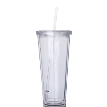 Двуслойни чаша Melk Stro Cup Drinkbeker Met Deksel Шейкове Koud Drankje Mok Herbruikbare Плодов Чаша за вода Пластмаса