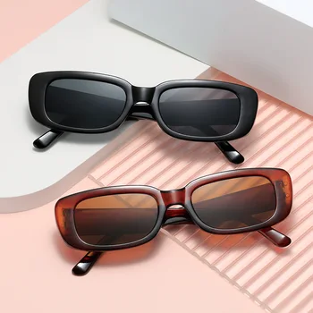 Ретро Малки Слънчеви очила в квадратна рамка с Леопардовым Принтом За Мъже и Жени, Европейски и американски Модни fashion Слънчеви Очила за фотография, са защитени от ултравиолетовите