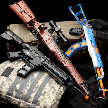 Специалните Технически Пистолети Модел Строителни Блокове Тухли Военно Оръжие 98K AK M4 M16 Пистолет Играчки за Деца PUBG