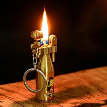 Факел Безплатен Огън Запалка, Ключодържател Ретро Куршум Кремък Шлайфане Кръг Двигателят Е С Мазителна Запалка Нова Метална Пура Запалката Приспособление За Човека