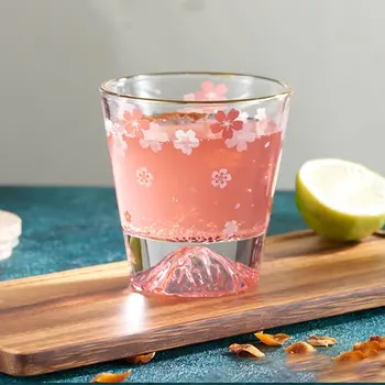 Череша цвете снежинка стъклен вулкан романтична креативен с вкус украсена през цялата художествен чаша за вода за домакинството търговска висококачествен чай подарък