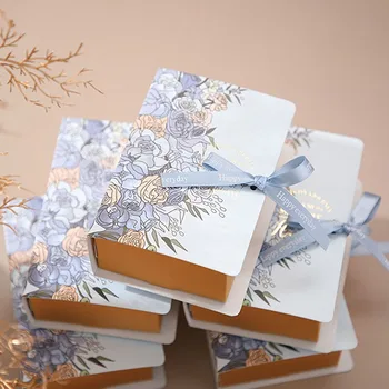 10ШТ Творчески САМ Bookbox Подарък Кутия за Сватба Подаръци За Гостите Вечерни Аксесоари Детски Душ Шоколадови Бисквитки Опаковъчна Кутия