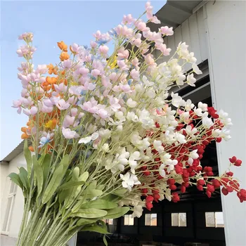 2 вилица Камбанка Орхидея Изкуствена Коприна Цвете Домашно Сватбена Украса Моделиране на Фалшиви Цветя