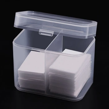 2 Мрежа Пластмасова Кутия За Съхранение С Капак, Оставете Памук Ноктите Инструмент Козметично Кърпа За Почистване На Кутия За Съхранение На Ноктите Дръжка Контейнер Организатор