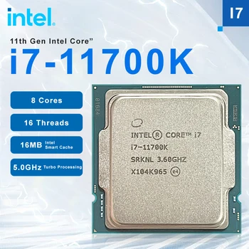 Intel НОВ Core i7-11700K i7 11700K ПРОЦЕСОР 3.6 Ghz Восьмиядерный 16-стрийминг процесор L3 = 16 M 125 W LGA 1200 DDR4 Processador Core i7