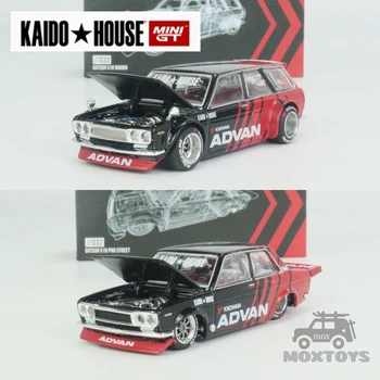 Kaido House X MINI GT 1:64 Datsun KAIDO 510 Вагона / Pro Street ADVAN Molded под налягане модел автомобил