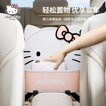 Kawaii Hello Kitty Кола Органайзер Аниме Kt Cat Седалка Средното Чекмедже За Съхранение Закачалка за Седалка, Чанта За Съхранение на Авто Аксесоари, Подаръци за Момичета