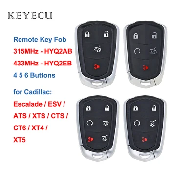 Keyecu Smart Remote Автомобилен ключ -HYQ2AB 315 Mhz/HYQ2EB 433 Mhz -ID46 Чип за Cadillac Escalade ESV ATS XTS CT6 CTS XT4 XT5