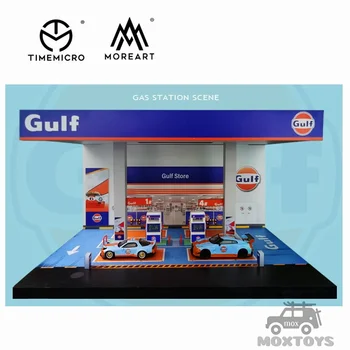 TimeMicro MoreArt 1:64 Диорама Gulf Oil Диорама за показване модели автомобили