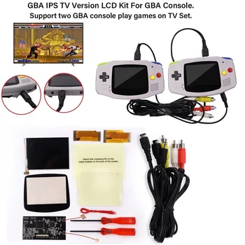 V2 IPS LCD дисплей с подсветка GBA TV Out Версия на Link за конзолата GBA | Възпроизвеждане GBA на телевизора | Включва кабел Линк