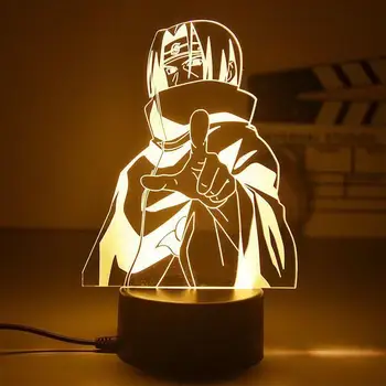 Аниме Наруто 3d Лампа Узумаки Led нощна светлина Какаши Настолна лампа Играчки Хатаке Сагруб.начинът Фигурки, Играчки Коледен Подарък