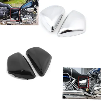 Делото Обтекател на Батерия Мотоциклет С Лявата И Дясната Страна, За Yamaha XV700/750/1000 /1100 Защитно защитно покритие Virago Black/ Chrome