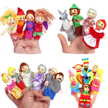 Детски Разказването На Историята Пальчиковые Кукли Cartoony Театър Ролеви Игри Забавни Играчки