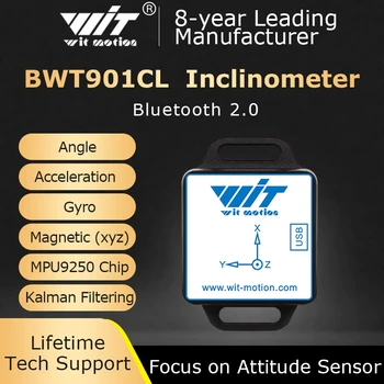 Дигитален компас с инклинометром Bluetooth, Акселерометър, сензор BWT901CL AHRS + Жироскоп + Ъгъл + Магнитометър (XYZ, 200 Hz, MPU9250) за КОМПЮТРИ/Android/MCU