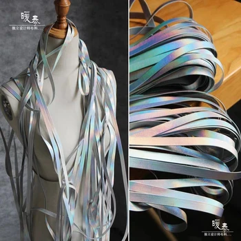 Дъгата Светлина се Отразява Изкуствена Кожа Ръчно изработени Аксесоари САМ Декор Шапка Облекло Каишка Дизайнерски Материал