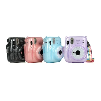 За Фотоапарат Fujifilm Instax Mini 11 Чанта За Преносим Прозрачен Калъф Прахоустойчив Защитен Калъф С Каишка Устойчив На Удари