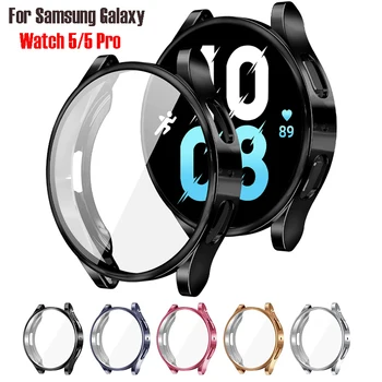 Калъф за часа на Samsung Galaxy Watch 5 40 мм 44 мм Калъф с покритие от TPU, през Цялата Защитна Броня за екрана, Калъф за Galaxy Watch5