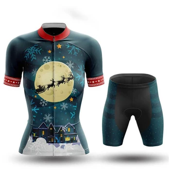 Коледа 2022 Коледна Нощ Женски Комплект за Колоезденето Професионална Велосипедна Облекло Бързосъхнеща Лятна Велосипедна Риза с Къси Ръкави