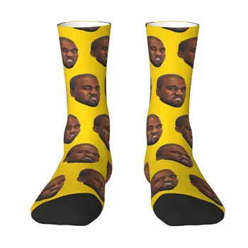 Модерен мъжки Забавни Чорапи с Мемами Kanye West, Унисекс, Удобни Чорапи с 3D Принтом, Рапърът, Музикален Продуцент, членовете на Екипажа, Чорапи