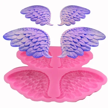 Нов размер на крило на ангел силиконова форма шоколад флип захарно форма за печене на торта, гипсова декоративна форма за сапун