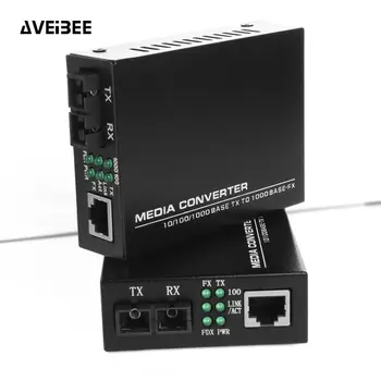 Оптичен медиаконвертер Gigabit Ethernet с вграден влакна SC-радиоприемник с капацитет 1 Gb 10/100/1000 rj-45 м в 1000Base-LX, до 2 км